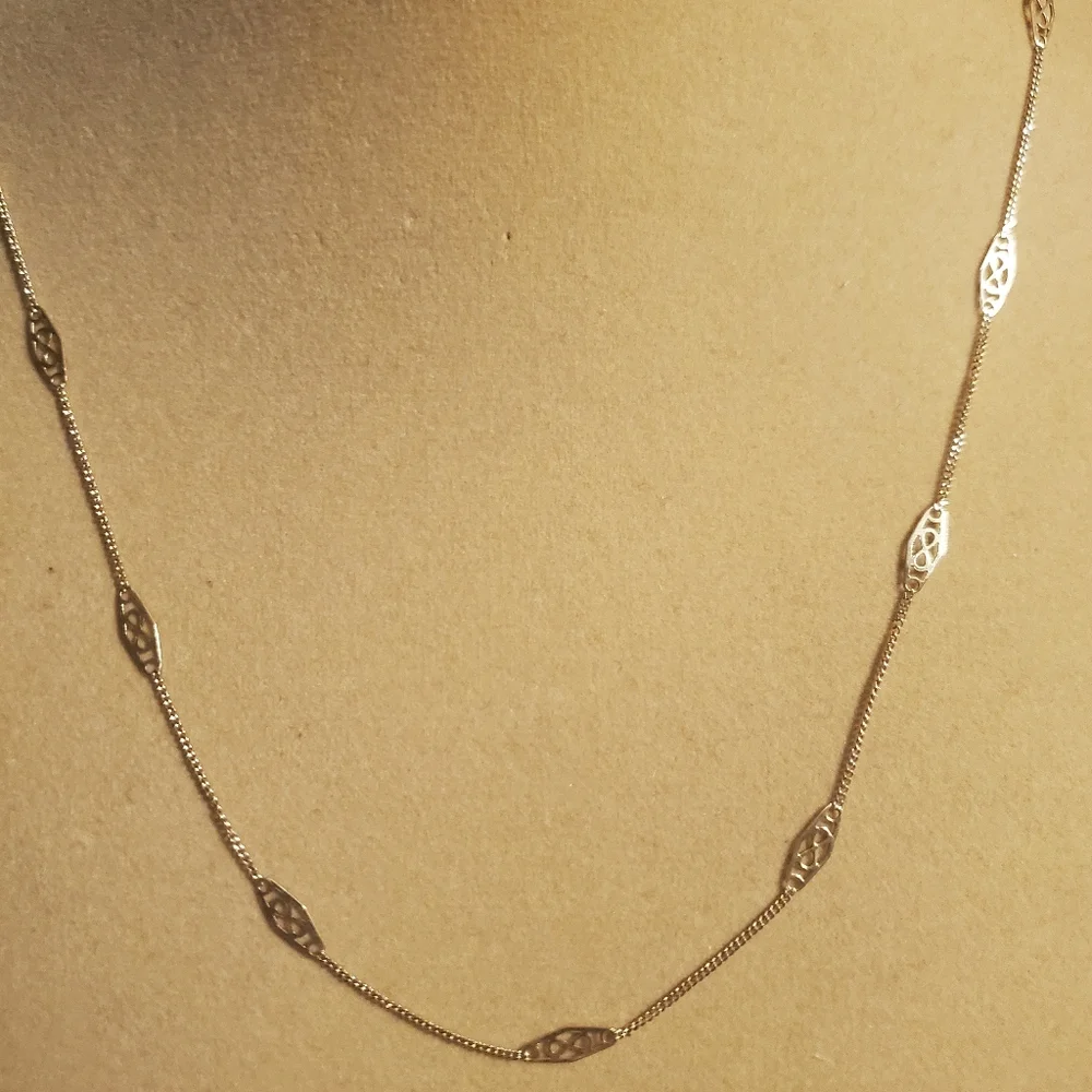 14k Gold Necklace Solid Gold Vintage 20.25 " Rare Find - Picture 3 of 5